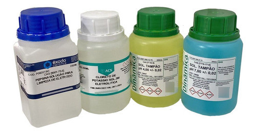Pepsina 250ml + Kcl 3m 250ml + Solução Tampão 4,0 E 7,0 0
