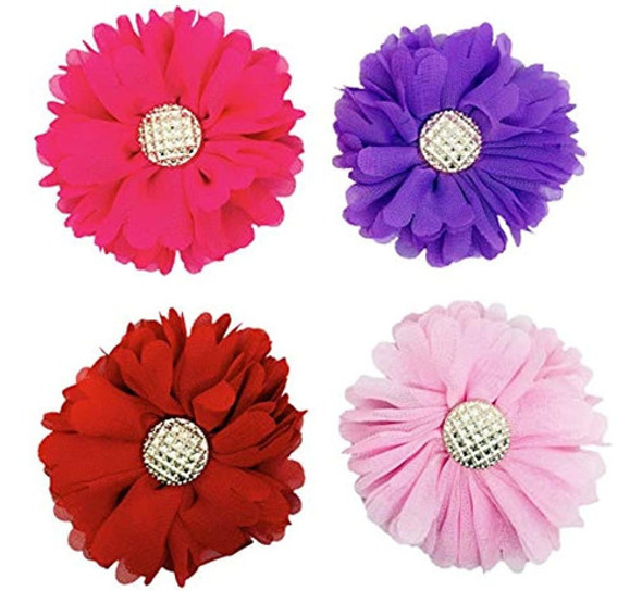Pet Show 4pcs Perro Flores Collar Encantos Diapositivas Acce 0