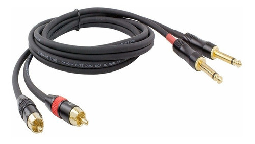 Cable De Audio De 2 Rca Macho A 2 1/4 Mono Largo 0,91 Metros 0