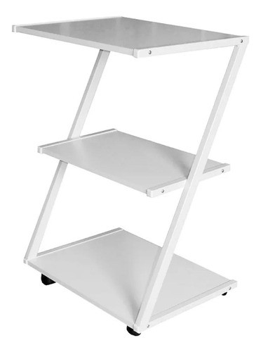 Carrinho Auxiliar 3 Prateleiras  Z Mdf Aço Estética Pedicure 0
