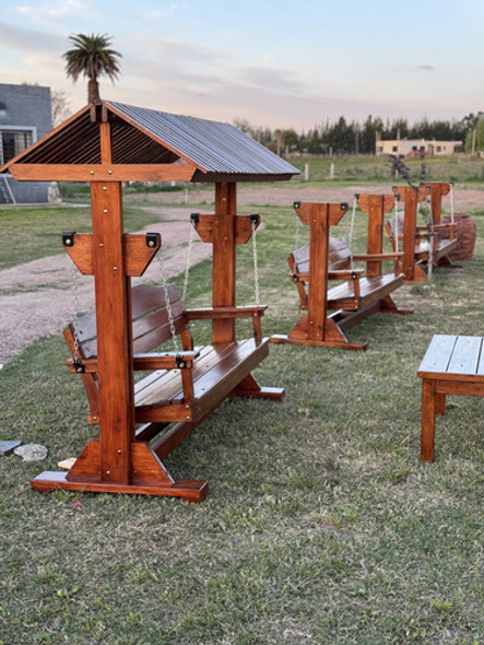 Hamaca En Madera Sin Techo Para Jardín Exterior 1