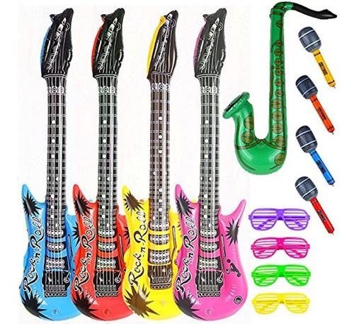 Party Inflatable Rock Star Toy Set13 Pack Different Colors4 0