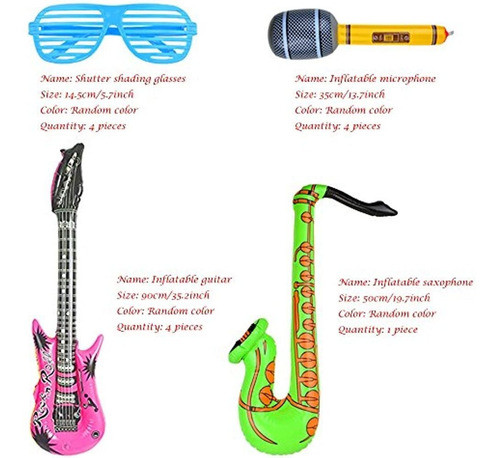 Party Inflatable Rock Star Toy Set13 Pack Different Colors4 1