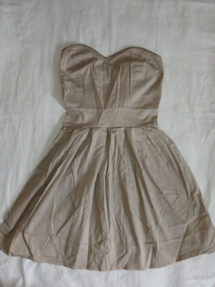Vestido Corto Dama Mujer Strapless Talle S Beige 1 Vestido Corto Dama Mujer Strapless Talle S Beige 1