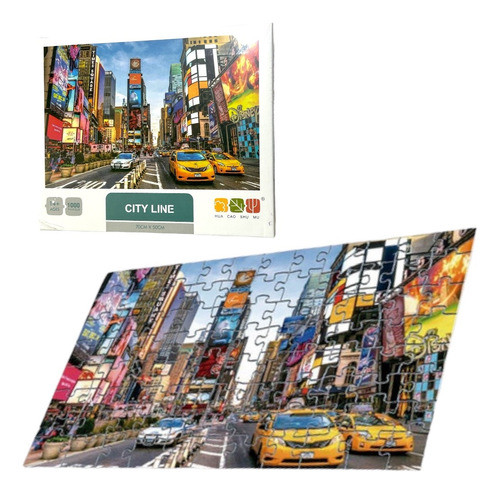 Puzzle 1000 Pzas Rompecabeza Time Square City Line New York 0