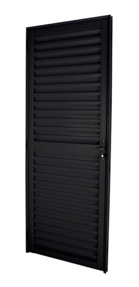 Porta Veneziana Abertura Esquerda 210x70cm Espresso Wt 0 Porta Veneziana Abertura Esquerda 210x70cm Espresso Wt 0