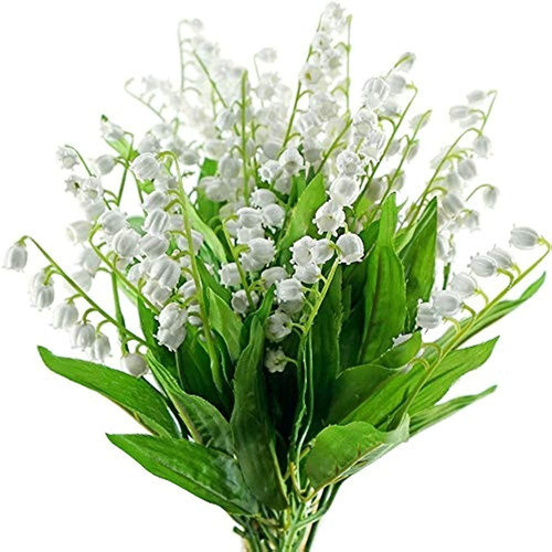 Fiveseasonstuff 18 Tallos De Flores Artificiales Blancas De 0