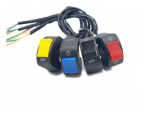 Interruptor Luces Universal Para Motos Varios Colores X2 Un. 0