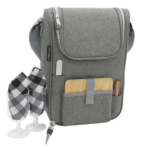 Plush Picnic Premium Wine Bag, Aislado 2 Botellas De Vino Wi 0