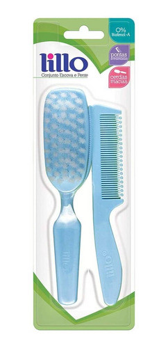 Conjunto Escova E Pente Para Bebê Ultra Macios Azul - Lillo 1