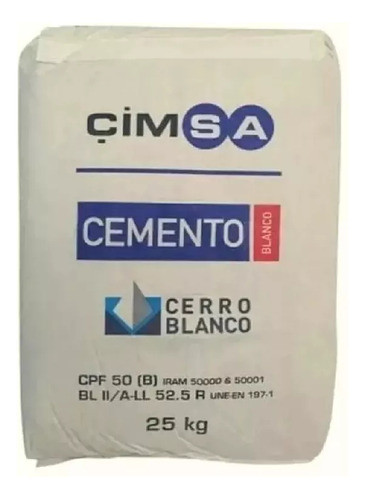 Cemento Blanco Cimsa Fraccionado X 5 Kg Adhesivo Venecita 0
