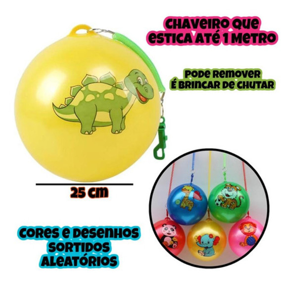 Bola De Vinil C Cordão Mola Chaveiro Brinquedo 30 Unidades 1