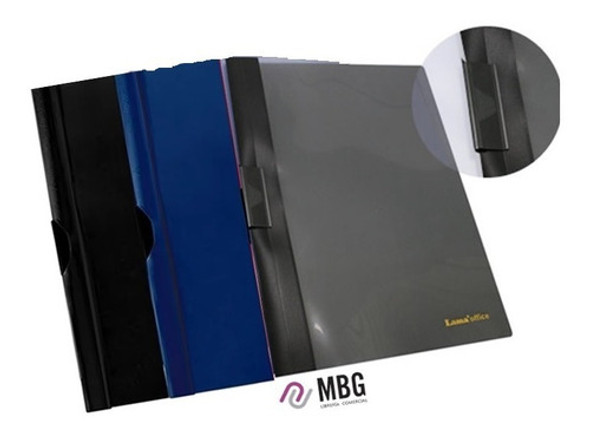 Carpeta C/ Clip Lateral Oficio Pvc Plástica Azul X 10und 0