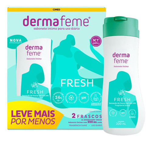 Kit Sabonete Liquido Dermafeme Fresh 200ml 2 Unidades 0