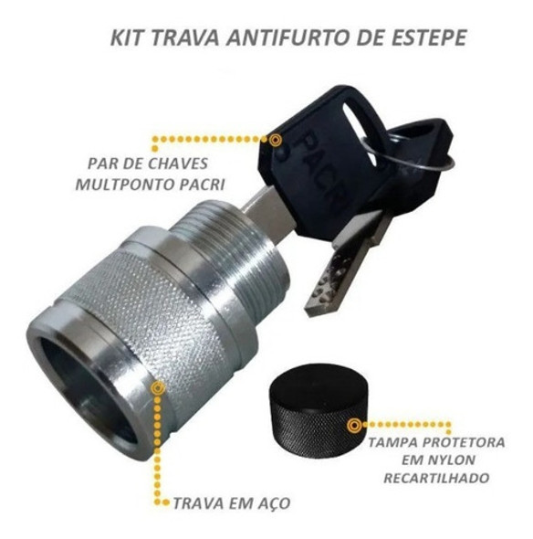 Trava Antifurto Estepe Nova Fiat Toro 2022 4x2 1
