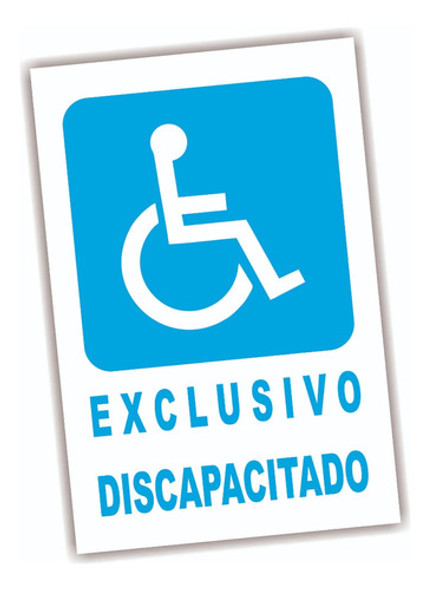 Cartel En Pvc 3mm Exclusivo Discapacitado 20x30cm 0 Cartel En Pvc 3mm Exclusivo Discapacitado 20x30cm 0