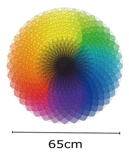 Quebra-cabeça Redonda Com Cores Gradientes, 1000 Peças 1
