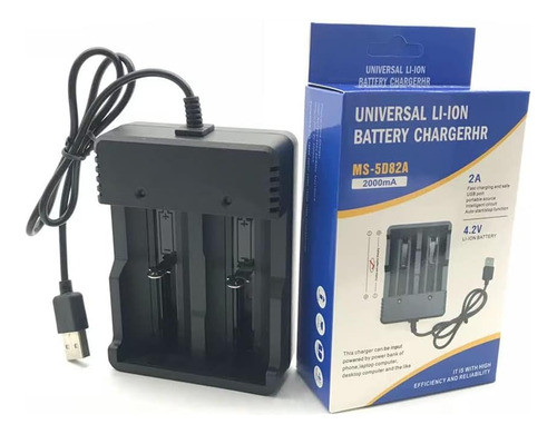 Cargador Doble Usb Inteligente Pila Bateria 18650 Recargable 1