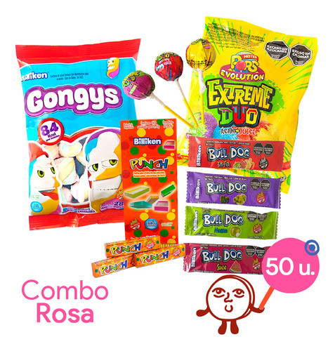 Golosinas Para Cumpleaños - Combo Rosa 50 Chicos 1