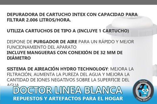 Bomba Filtrante Portátil Intex 2006 Lts./h. Krystal Clear 1