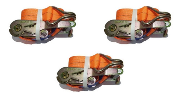 Kit C/ 3 Cinta Catraca Amarração De Carga 1,5 Ton 9m 0