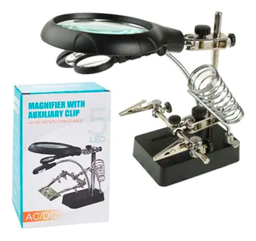 Soporte Para Plaquetas Lupa Pinza Led Soldador Electrónica 0