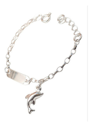 Pulsera Plata 925 Identidad Niño Dije Delfín Ppl27 0