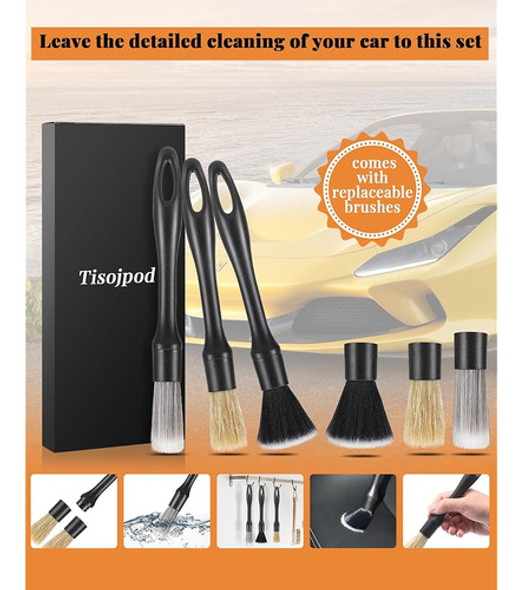 El Juego De Cepillos Para Detalles De Automóviles Tisojpod D 1