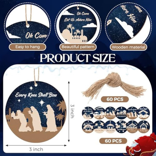 Soaoo 60 Piezas De Adornos Para Árbol De Navidad, 1