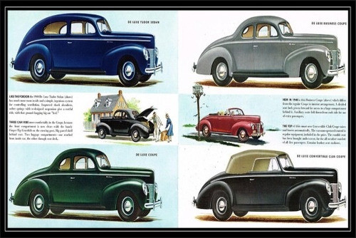 Ford V8 Modelos Año 1940 Autos - Lámina 45x30 Cm. 0