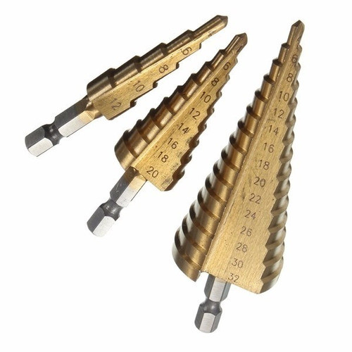 Kit Set 3 Mechas Escalonadas Baño Titanio 4 -32 Milímetros 1