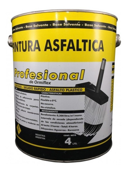 Pintura Asfáltica Ormiflex Profesional X18l. Secado Rápido 0