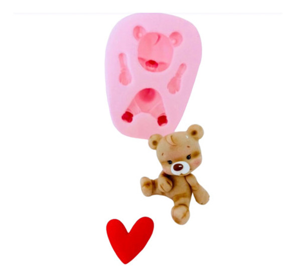 Molde De Silicone Urso 3d Decorar Dia Dos Namorados 0