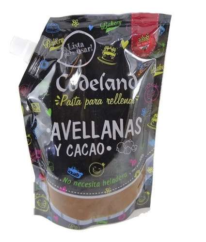 Relleno Codeland 500 Grs Sabor Cacao Avellana Bombón - Torta 0