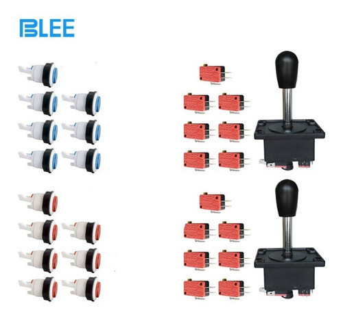 Kit Arcade Americano Cristal Botones Y Palancas Blee 0