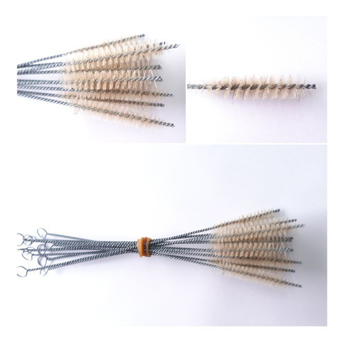 12 Vaquetas Cepillo Limpia Bombilla De Cerda 1