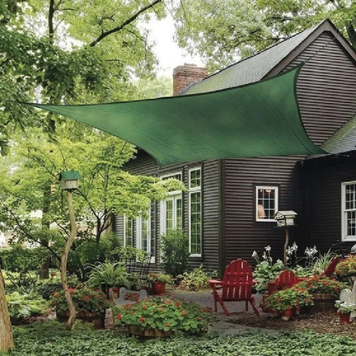 Toldo Vela P/ Sombra Viento Y Granizo C/ Uv - 3*2mts  Verde 1