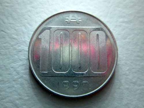 Moneda Argentina 1000 Australes 1990 Escudo Boedo Capital 0