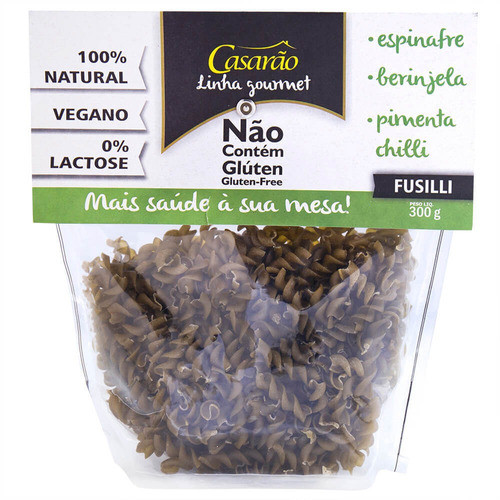 Kit 3 Macarrão Fusilli De Espinafre Casarão 300g 0