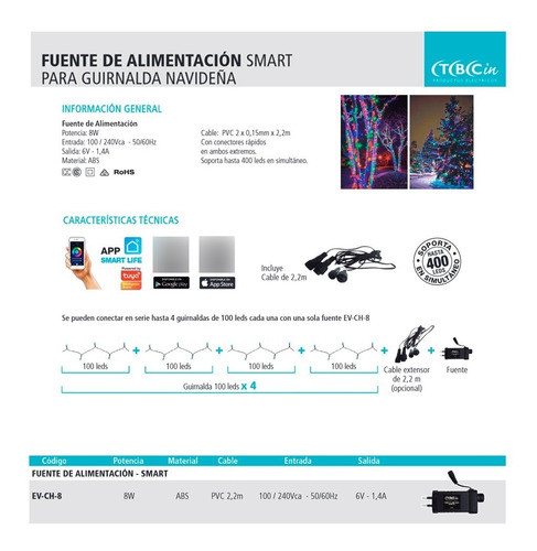 Fuente De Alimentación 6v Para Guirnaldas Navideñas Tbcin 1