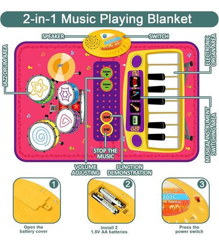 Piano Musical Para Niñas De , Teclado Y Batería 1