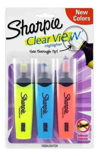 Resaltador Sharpie X3 Pastel Amarillo, Celeste Y Salmon 0