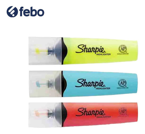 Resaltador Sharpie X3 Pastel Amarillo, Celeste Y Salmon 1