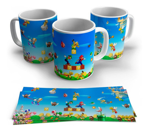 Taza Personalizada Súper Mario En Cerámica Sublimada. 0