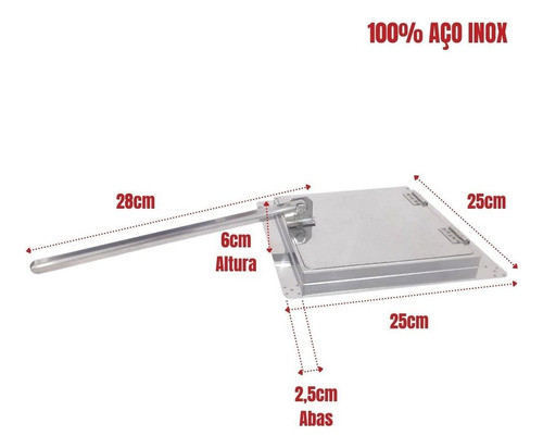 Registro Basculante De Inox Para Churrasqueira Pré-moldada 1
