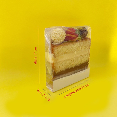Slice Cake C/celofane P/fatia De Bolo 12x11x2,5- 100 Unidade 1