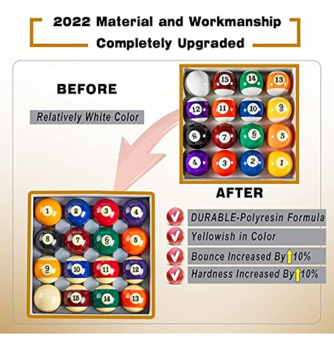 Billmart Juego De 16 Bolas De Billar Para Mesa De 1