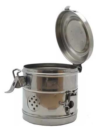 Algodonera Porta Algodon Tambor Acero Inox Belkys 12x12 1