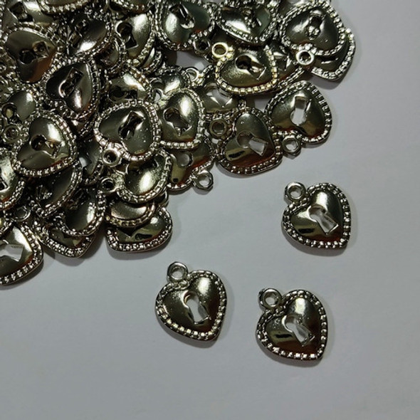 10 Dije Corazón Candado - Armador Artesanias Bijouteria 0