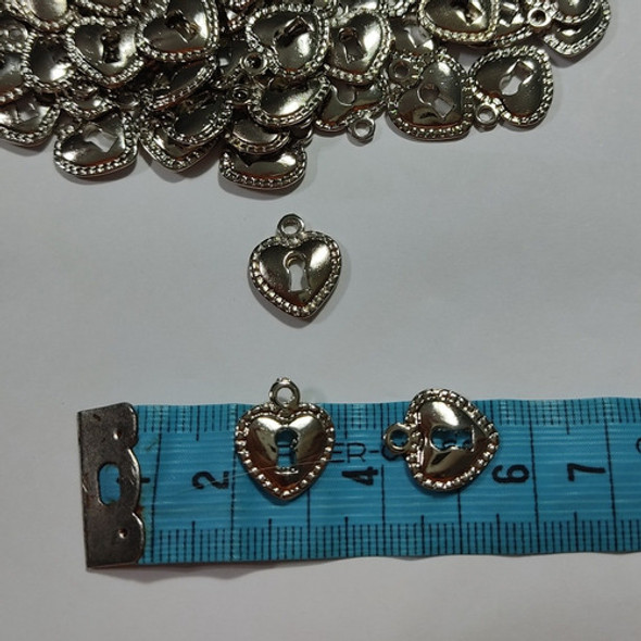 10 Dije Corazón Candado - Armador Artesanias Bijouteria 1